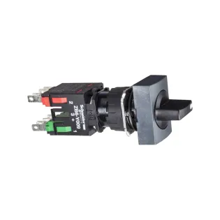 Schneider Electric XB6DD235B, Harmony Stil 6, Siyah, Mandal Buton, 1-0-2 Konumlu, 1NA+1NK, 16mm