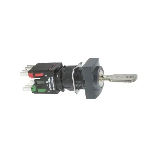 Schneider Electric XB6DGC5B, Harmony Stil 6, Siyah, Kilitli Mandal Buton, 0-1 Konumlu, 1NA+1NK, 16mm