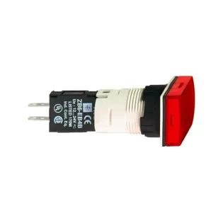 Schneider Electric XB6DV4BB, Harmony Stil 6, Kırmızı, Dikdörtgen Sinyal Lambası, 12-24 Volt AC/DC, 16mm