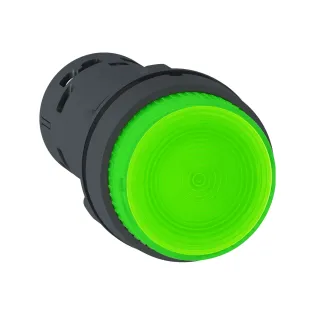 Schneider Electric XB7NW33M1, Harmony Stil 7, Yeşil, Işıklı Monoblok Yaylı Buton, 230 Volt AC, 1NA, 22mm
