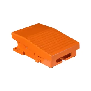 Schneider Electric XPER110, Harmony XPE, Turuncu Metal Gövdeli Koruma Kapaksız Ayak Şalteri, 1 Kademeli, 1NA+1NK, IP66
