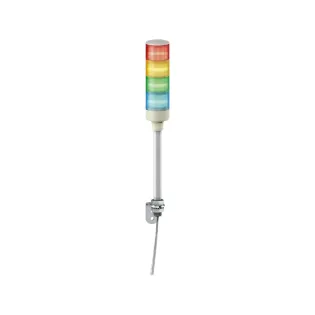 Schneider Electric XVGB4S, Easy Harmony XVG, Monoblok Montaj Ayağı ve L Dirsek Bağlantılı Buzzerlı ve Işıklı Kolon, 4 Katlı, Yeşil, Kırmızı, Sarı ve Mavi Ledli, 24 Volt AC/DC