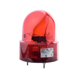 Schneider Electric XVR12B04S, Harmony XVR, Işıklı Döner Aynalı İkaz Lambası, Buzzerlı, Kırmızı, Ledli, 24 Volt AC/DC, IP23