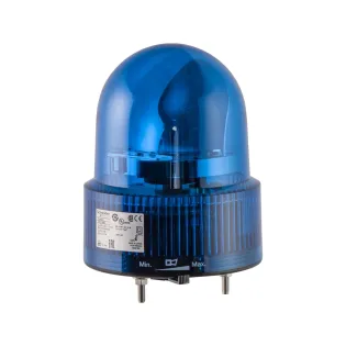 Schneider Electric XVR12B06S, Harmony XVR, Işıklı Döner Aynalı İkaz Lambası, Buzzerlı, Mavi, Ledli, 24 Volt AC/DC, IP23