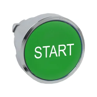 Schneider Electric ZB4BA333, Harmony Plus Stil 4, Yeşil, "Start" Yazılı Yaylı Buton Kafası, 22mm