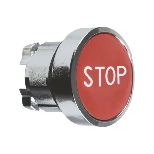 Schneider Electric ZB4BA434, Harmony Plus Stil 4, Kırmızı, "Stop" Yazılı Yaylı Buton Kafası, 22mm