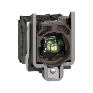 Schneider Electric ZB4BW0M13, Harmony Stil 4, Işıklı Butonlar ve Mandal Butonlar için LED'li ve 2NA Kontaklı Gövde, Beyaz, 230 Volt AC