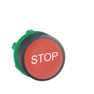 Schneider Electric ZB5AA434, Harmony Plus Stil 5, Kırmızı, "Stop" Yazılı Yaylı Buton Kafası, 22mm
