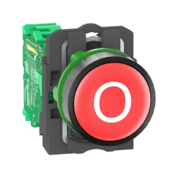Schneider Electric ZB5RTA432, Harmony XB5R, Kırmızı, "O" İşaretli Yaylı Buton, Plastik Seri, Verici Dahil, 22mm