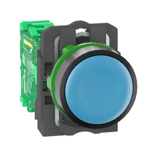 Schneider Electric ZB5RTA6, Harmony XB5R, Mavi, Kablosuz Yaylı Buton, Plastik Seri, Verici Dahil, 22mm