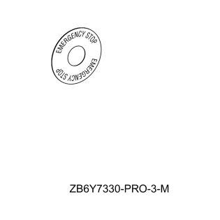 Schneider Electric ZB6Y7330, Harmony Stil 6, Acil Stop Butonları için Ø45 mm Sarı Zeminli Acil Stop Etiketi, Emergency Stop Yazılı