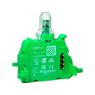 Schneider Electric ZBRV1, Harmony XB5R, Butona Basıldığında Çıkış SET Eden, Çıkış SET Edildiğinde Yanan Sinyal Lambası Bloğu