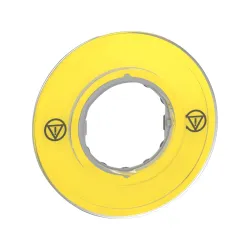 Schneider Electric ZBY9121, Harmony Stil 4/5, Acil Stop Butonları için Ø60 mm Sarı Zeminli Acil Stop Etiketi, Yazısız