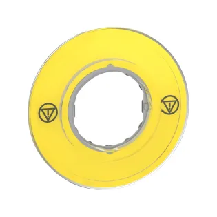 Schneider Electric ZBY9121, Harmony Stil 4/5, Acil Stop Butonları için Ø60 mm Sarı Zeminli Acil Stop Etiketi, Yazısız