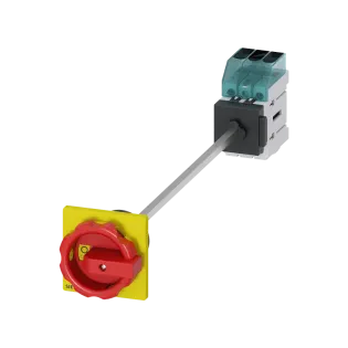 Siemens 3LD3248-0TK53, Sentron 3LD, 32 Amper, 11.5 kW, 3 Kutuplu, Kapı Bağlantılı Emniyet Şalteri, Kırmızı-Sarı