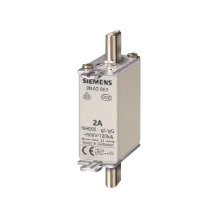 Siemens 3NA3810, Sentron Steatit, 25 Amper, Bıçaklı Sigorta, gG Tipi, 500 Volt AC, NH000