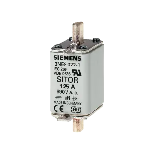 Siemens 3NE1021-0, Sentron Sıtor, 100 Amper, Bıçaklı Sigorta, gS Tipi, 690 Volt AC, NH00