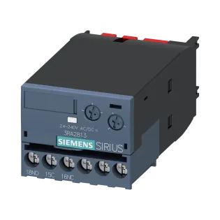 Siemens 3RA2813-1AW10, Sirius 3RT, Çekmede Gecikmeli Elektronik Zaman Rölesi, 0.05-100 sn, 24-240 Volt AC/DC, 1K/A, S00-S2