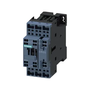 Siemens 3RT2027-2BB40, Sirius 3RT2, 32 Amper, 15 kW, 3 Kutuplu, Kontaktör, Yaylı Bağlantı, 24 Volt DC, 1NA+1NK, S0