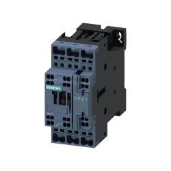 Siemens 3RT2028-2BB40, Sirius 3RT2, 38 Amper, 18.5 kW, 3 Kutuplu, Kontaktör, Yaylı Bağlantı, 24 Volt DC, 1NA+1NK, S0