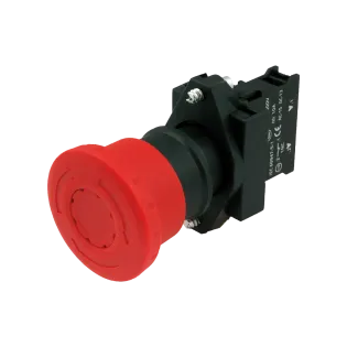 Siemens 3SB6110-1HB20-1CA0, Sirius Command 3SB6, Plastik, Kırmızı, 40mm Mantar Kafalı, Çevir-Kur Acil Stop Butonu, 1NK, 22mm