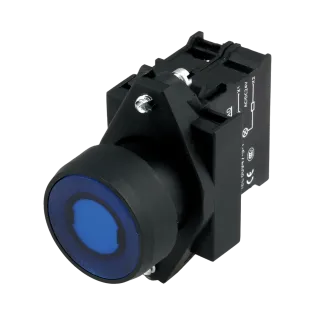 Siemens 3SB6116-0DB40-1BA0, Sirius Command 3SB6, Plastik, Yeşil, Işıklı Yaylı Buton, 230 Volt AC, 1NA, 22mm