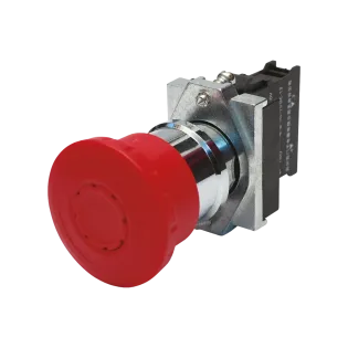 Siemens 3SB6160-1HB20-1CA0, Sirius Command 3SB6, Metal, Kırmızı, 40mm Mantar Kafalı, Çevir-Kur Acil Stop Butonu, 1NK, 22mm
