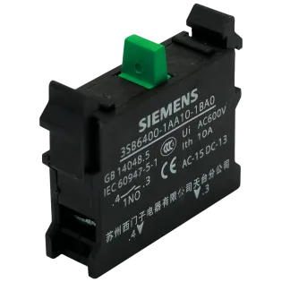 Siemens 3SB6400-1AA10-1BA0, Sirius Command 3SB6, Butonlar İçin Kontak Bloğu, 1NA