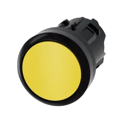 Siemens 3SU1000-0AB30-0AA0, Sirius ACT, Plastik, Sarı, Yaylı Buton Kafası, 22mm