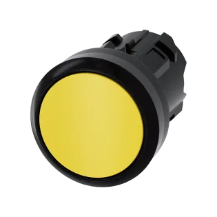 Siemens 3SU1000-0AB30-0AA0, Sirius ACT, Plastik, Sarı, Yaylı Buton Kafası, 22mm