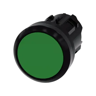Siemens 3SU1000-0AB40-0AA0, Sirius ACT, Plastik, Yeşil, Yaylı Buton Kafası, 22mm