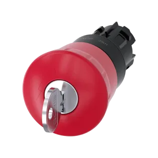 Siemens 3SU1000-1HF20-0AA0, Sirius ACT, Plastik, Kırmızı, 40mm Mantar Kafalı, Kilitli Acil Stop Buton Kafası, 22mm