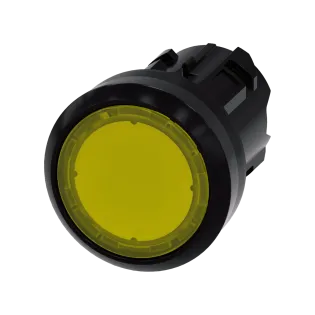 Siemens 3SU1001-0AB30-0AA0, Sirius ACT, Plastik, Sarı, Işıklandırılabilir Yaylı Buton Kafası, 22mm