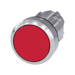 Siemens 3SU1050-0AB20-0AA0, Sirius ACT, Parlak Metal, Kırmızı, Yaylı Buton Kafası, 22mm