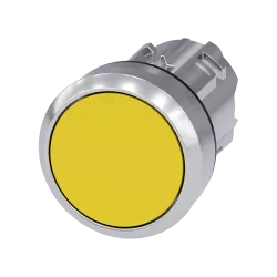 Siemens 3SU1050-0AB30-0AA0, Sirius ACT, Parlak Metal, Sarı, Yaylı Buton Kafası, 22mm