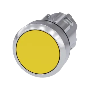 Siemens 3SU1050-0AB30-0AA0, Sirius ACT, Parlak Metal, Sarı, Yaylı Buton Kafası, 22mm
