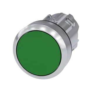 Siemens 3SU1050-0AB40-0AA0, Sirius ACT, Parlak Metal, Yeşil, Yaylı Buton Kafası, 22mm