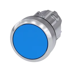 Siemens 3SU1050-0AB50-0AA0, Sirius ACT, Parlak Metal, Mavi, Yaylı Buton Kafası, 22mm
