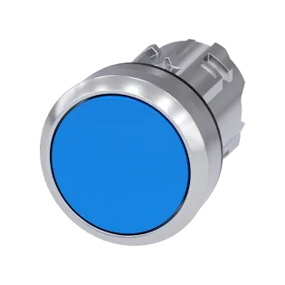Siemens 3SU1050-0AB50-0AA0, Sirius ACT, Parlak Metal, Mavi, Yaylı Buton Kafası, 22mm