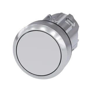 Siemens 3SU1050-0AB60-0AA0, Sirius ACT, Parlak Metal, Beyaz, Yaylı Buton Kafası, 22mm