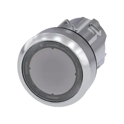 Siemens 3SU1050-0AB70-0AA0, Sirius ACT, Parlak Metal, Renksiz, Yaylı Buton Kafası, 22mm