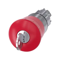 Siemens 3SU1050-1HF20-0AA0, Sirius ACT, Parlak Metal, Kırmızı, 40mm Mantar Kafalı, Kilitli Acil Stop Buton Kafası, 22mm