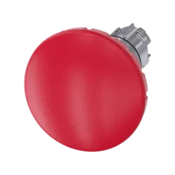 Siemens 3SU1050-1JB20-0AA0, Sirius ACT, Parlak Metal, Kırmızı, 60mm Mantar Kafalı, Çevir-Kur Acil Stop Buton Kafası, 22mm
