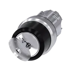 Siemens 3SU1050-4BC01-0AA0, Sirius ACT, Parlak Metal, Siyah, Kilitli Geri Dönüşlü Mandal Buton Kafası, 0-1 Konumlu, 22mm