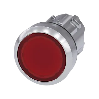 Siemens 3SU1051-0AB20-0AA0, Sirius ACT, Parlak Metal, Kırmızı, Işıklandırılabilir Yaylı Buton Kafası, 22mm