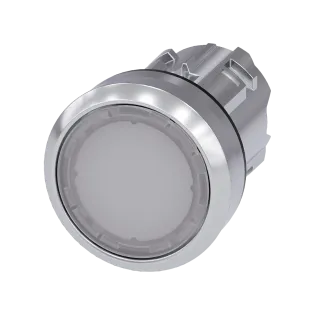 Siemens 3SU1051-0AB60-0AA0, Sirius ACT, Parlak Metal, Beyaz, Işıklandırılabilir Yaylı Buton Kafası, 22mm