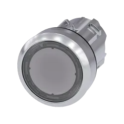 Siemens 3SU1051-0AB70-0AA0, Sirius ACT, Parlak Metal, Renksiz, Işıklandırılabilir Yaylı Buton Kafası, 22mm