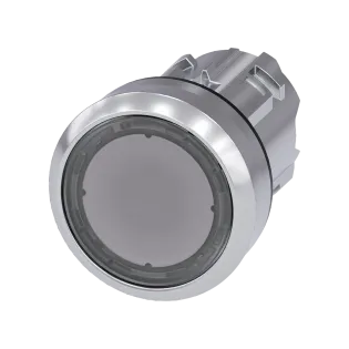 Siemens 3SU1051-0AB70-0AA0, Sirius ACT, Parlak Metal, Renksiz, Işıklandırılabilir Yaylı Buton Kafası, 22mm