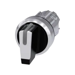 Siemens 3SU1052-2BL60-0AA0, Sirius ACT, Parlak Metal, Siyah, Işıklandırılabilir Mandal Buton Kafası, 1-0-2 Konumlu, 22mm