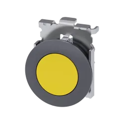 Siemens 3SU1060-0JB30-0AA0, Sirius ACT, Mat Metal, Sarı, Yaylı Buton Kafası, 30mm